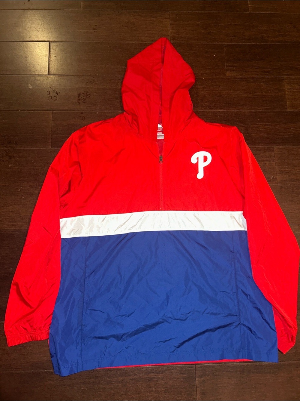Genuine Merchandise Red, White & Royal Blue Hooded Windbreaker